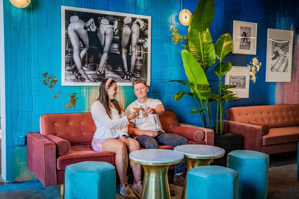 Guests enjoying drinks at the Faded Monkey Lounge at Play PKL.