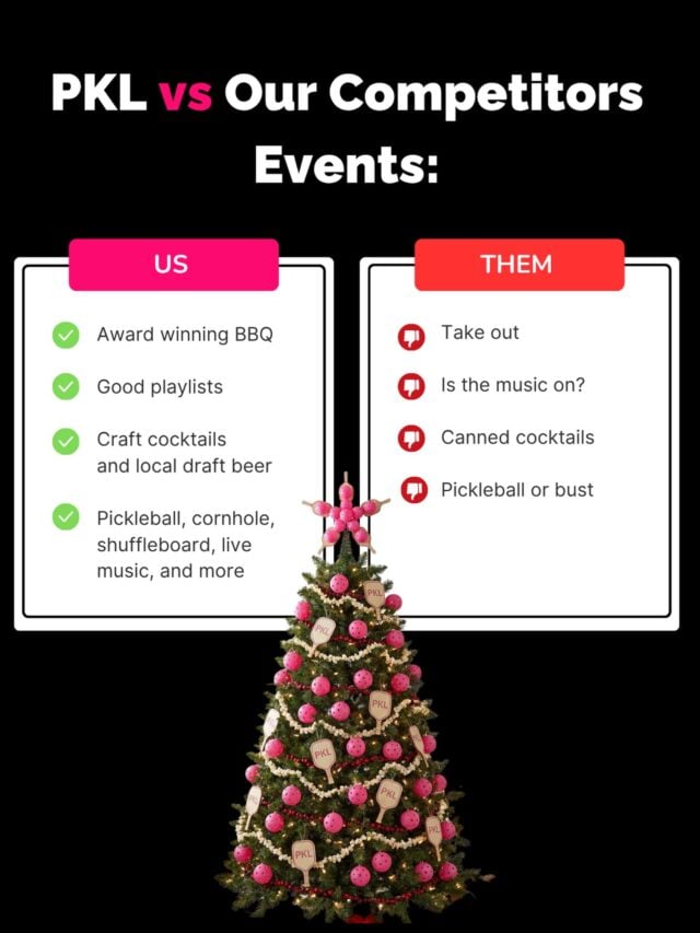 Skip the awkward office holiday party

This year, give them something they’ll actually want to attend.
-Pickleball
- Pig Beach BBQ
- Festive drinks
- Something for everyone 
- Zero boring banquet-room energy

From company holiday parties and team outings to Friendsmas celebrations and end-of-year blowouts, PKL is where holiday parties come to PLAY.

Link in bio for more info or shoot us a DM.