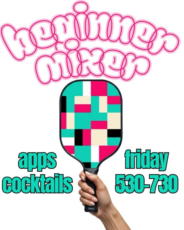 ➡️Beginner Mixers Fridays 5/15 & 5/22
➡️Intermediate Mixers Wednesdays 5/13, 5/20 & 5/27

Link in bio to each session & descriptions below! 

Beginner – Join us along with a pickleball coach for a 2hr session where you will play, laugh, meet friends and become more comfortable playing pickleball. Great for all beginners. This event includes one cocktail, beer, wine or NA drink per guest as well as some passed apps from Pig Beach.

Intermediate – Join us for a 2hr session where you’ll experience great competition, sweat, and meet friends in a fun, social and competitive environment.  This event includes one cocktail, beer, wine or NA drink per guest as well as some light apps from Pig Beach.